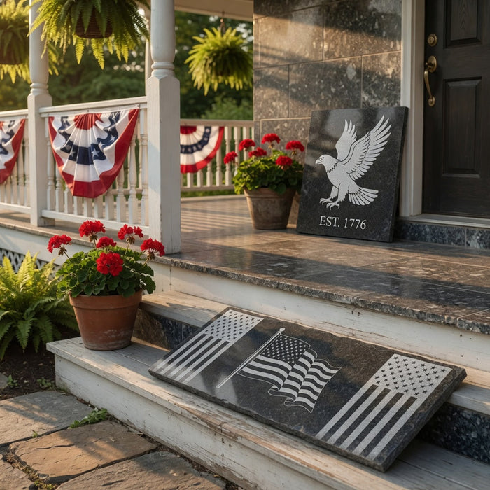 Patriotic Porch Decor That Lasts: Heirloom 4th of July Granite Accents