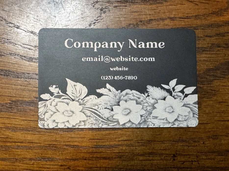Personalized Metal Business Cards - Floral