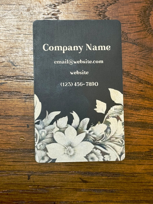 Personalized Metal Business Cards - Floral