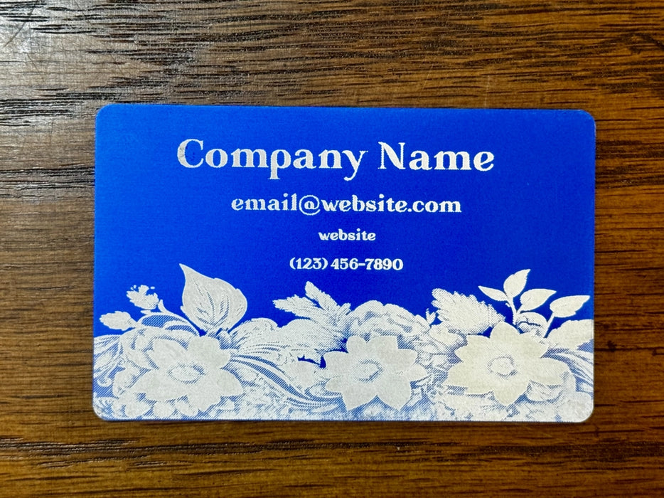 Personalized Metal Business Cards - Floral