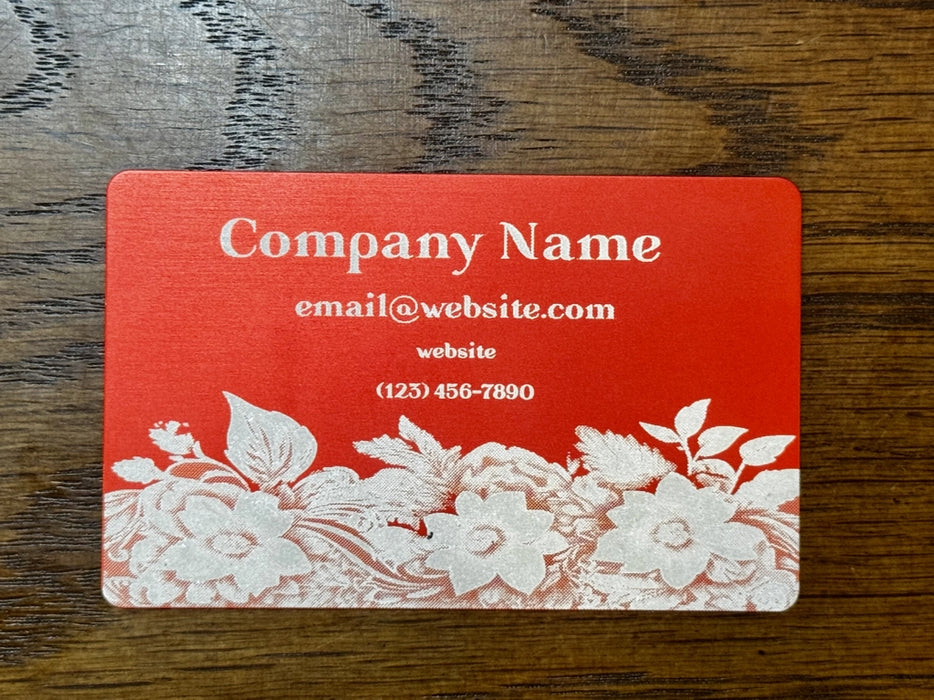 Personalized Metal Business Cards - Floral