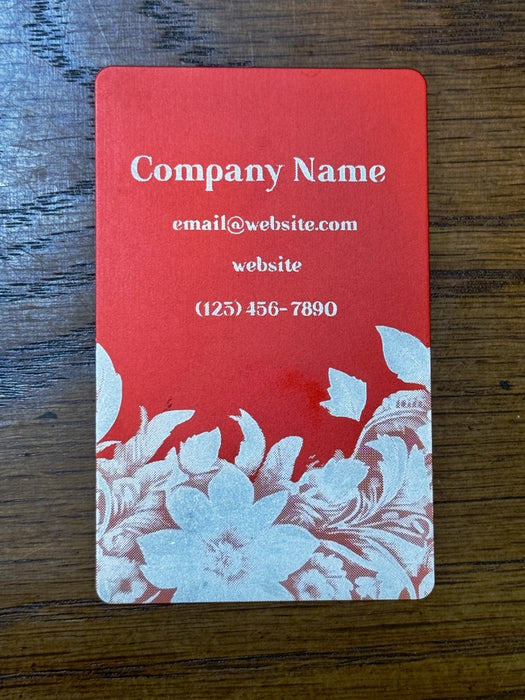 Personalized Metal Business Cards - Floral