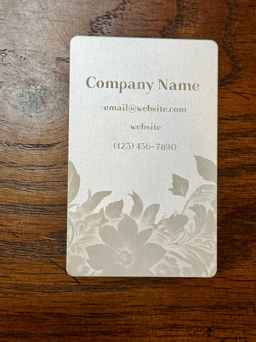 Personalized Metal Business Cards - Floral