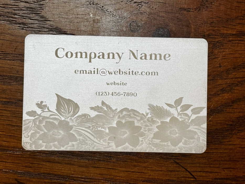 Personalized Metal Business Cards - Floral
