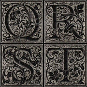 Examples of the floral design monogram for letters Q, R, S, T.