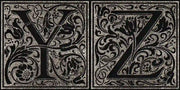 Examples of the floral design monogram for letters Y,Z.