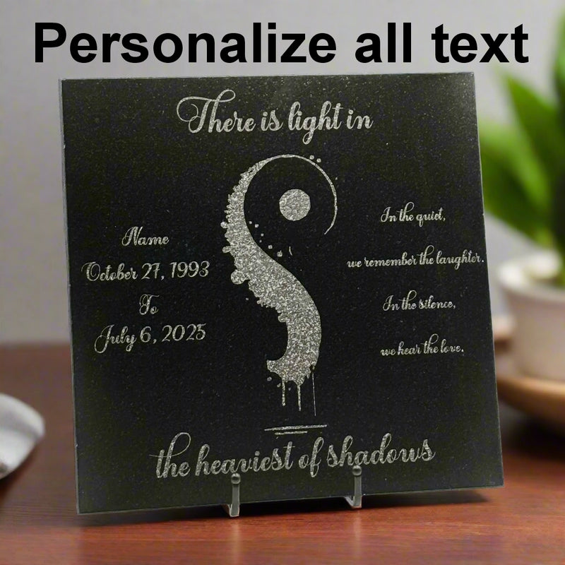 Custom Semicolon Memorial Tile - Personalize Name, Dates & Quote