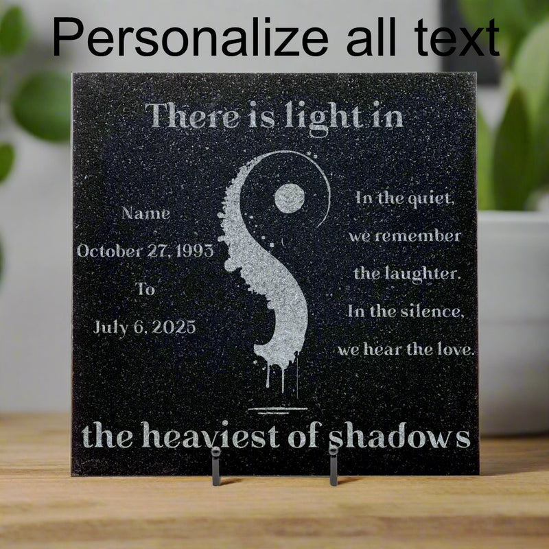 Custom Semicolon Memorial Tile - Personalize Name, Dates & Quote